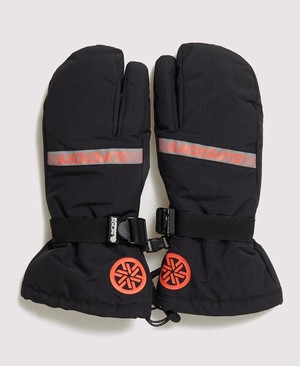 Superdry Ultimate Snow Rescue Trigger Mittens Férfi Kesztyű Fekete | DGUXJ0157